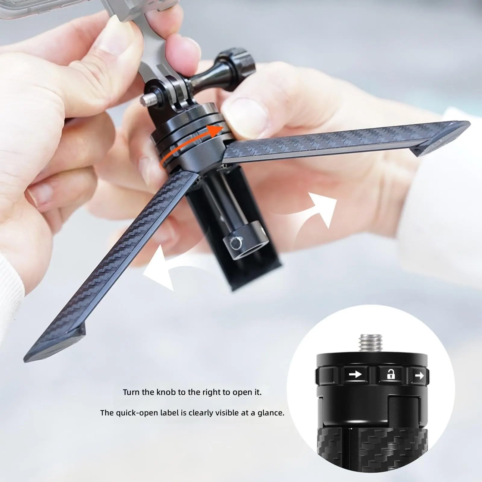 Trípode plegable en miniatura para teléfono con rotación de 360 grados para estabilidad en cualquier superficie para soporte de liberación de transmisión en vivo