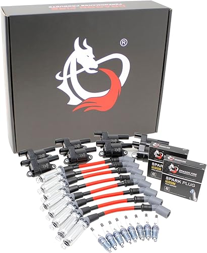 DRAGON FIRE PERFORMANCE Bobinas de encendido (redondas) IRIDIUM Bujías de 0.394 pulgadas de repuesto compatibles con Chevy 5.3L 6.0L 6.2L 7.0L V8