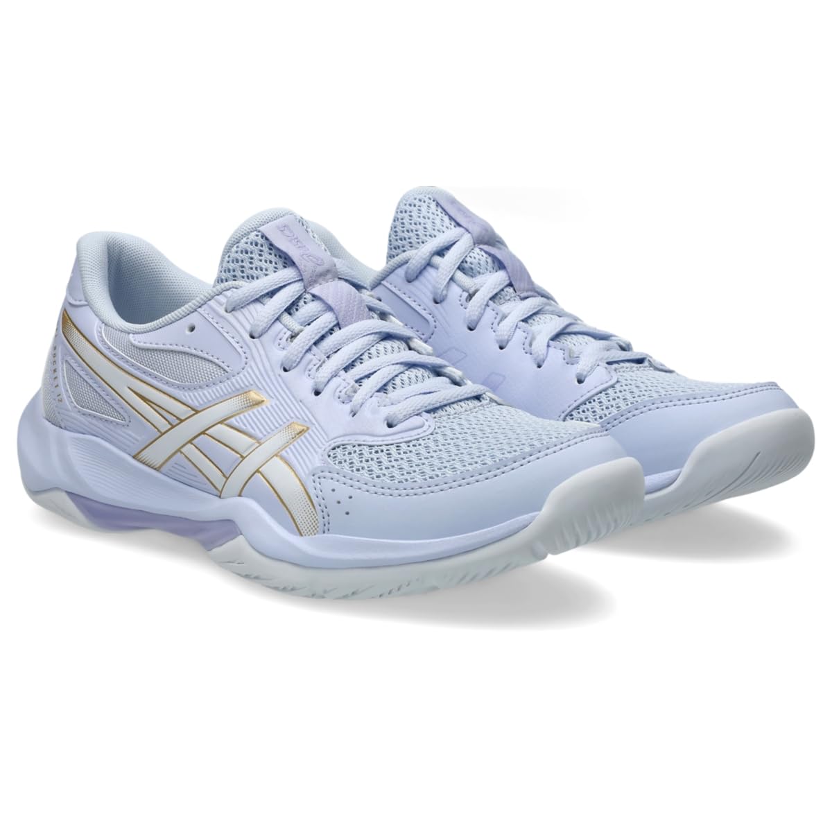 ASICS Women's Gel-Rocket 12 Volleyball Shoes, 7.5, Blue Fade/Champagne