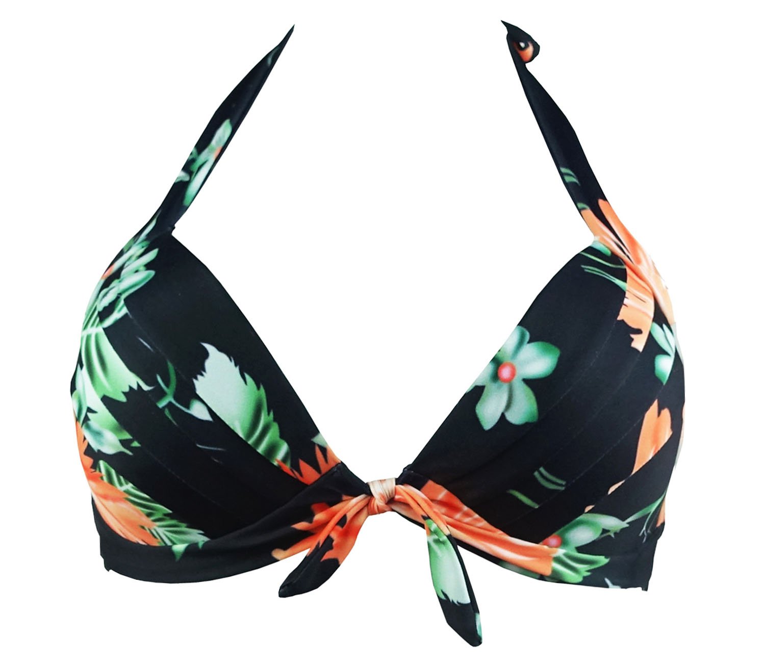 COCOSHIP Women's Retro Monroe Halter Bikini Top Bow-Style Tie Front Swim Tankinis(FBA)