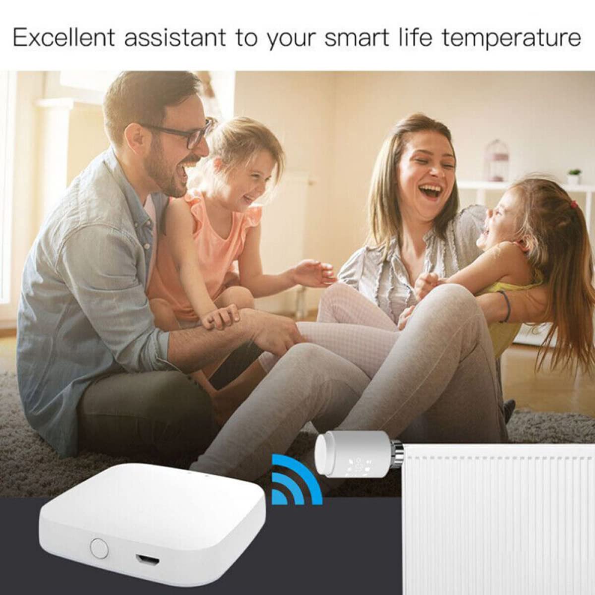 Thermostat Heizkörperthermostat Elektronisch - Smart Programmierbares WLAN Erweiterbares Heizkörperthermostatventil - Thermostat heizung Digital - Kompatibel für Google-Home und AIexa (Hub enthalten)