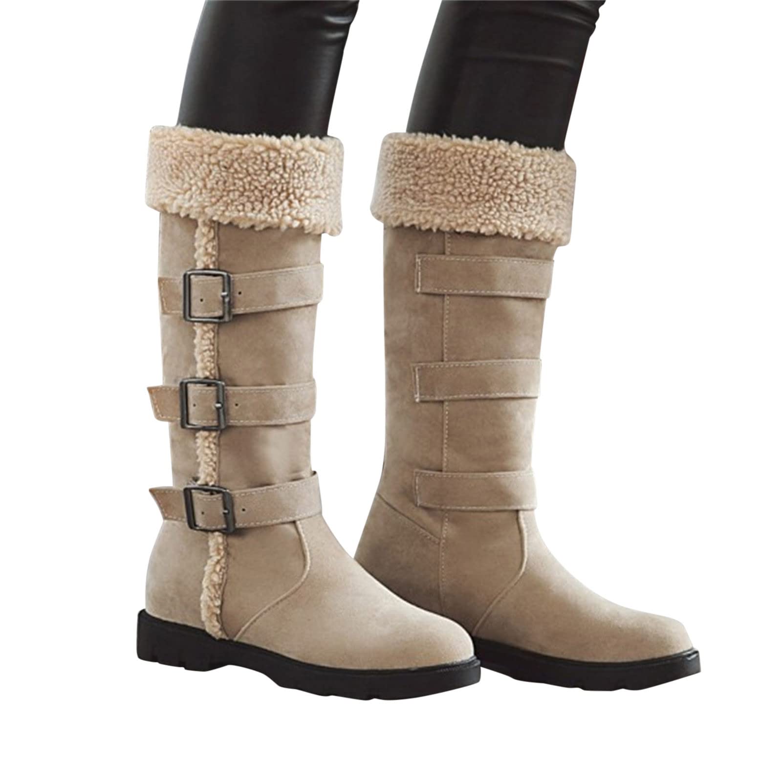 Chaussures Femme Fantaisie Confortable Bottine Cuir Pieds Larges Bottes  Hiver Souple Boots Grande Taille Mollet Large Chaussure