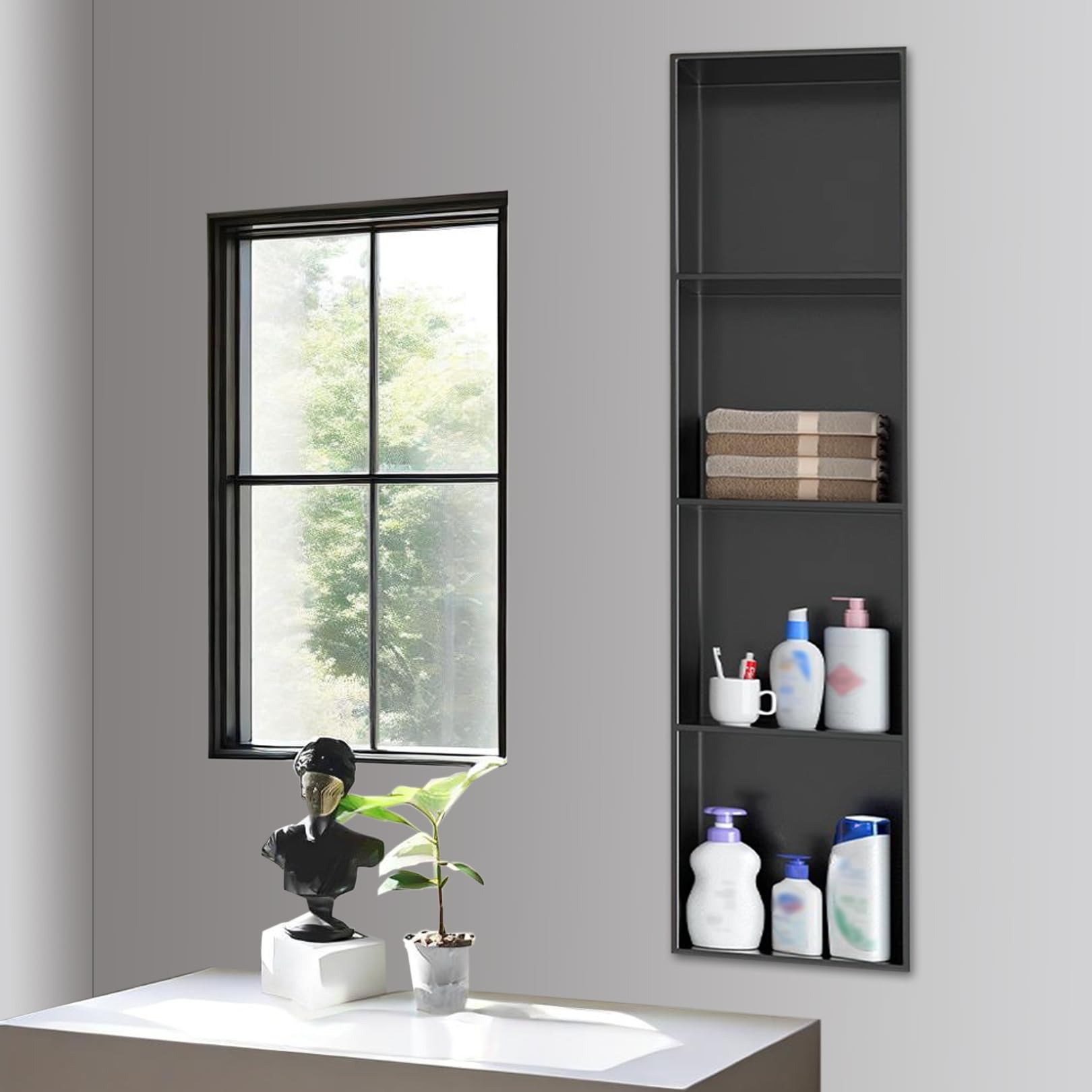 Niche de douche encastrable anti-rayures pour sécuriser les enfants