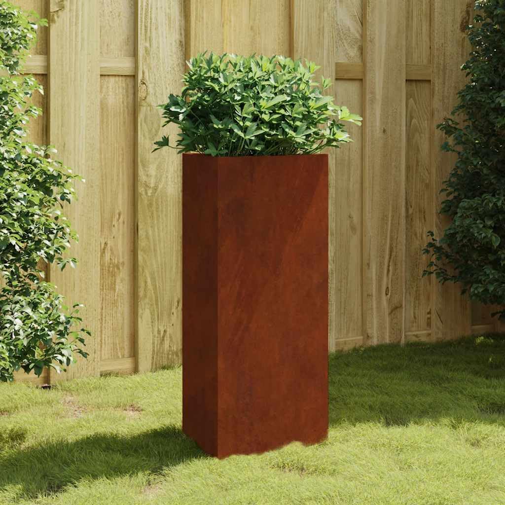 Pflanzkübel Cortenstahl 40x34,5x75 cm wetterfest modern eckig Blumenkasten Balkonkasten Outdoor Indoor mit Wasserspeicher für Gemüse Kräuter Orchidee Bonsai