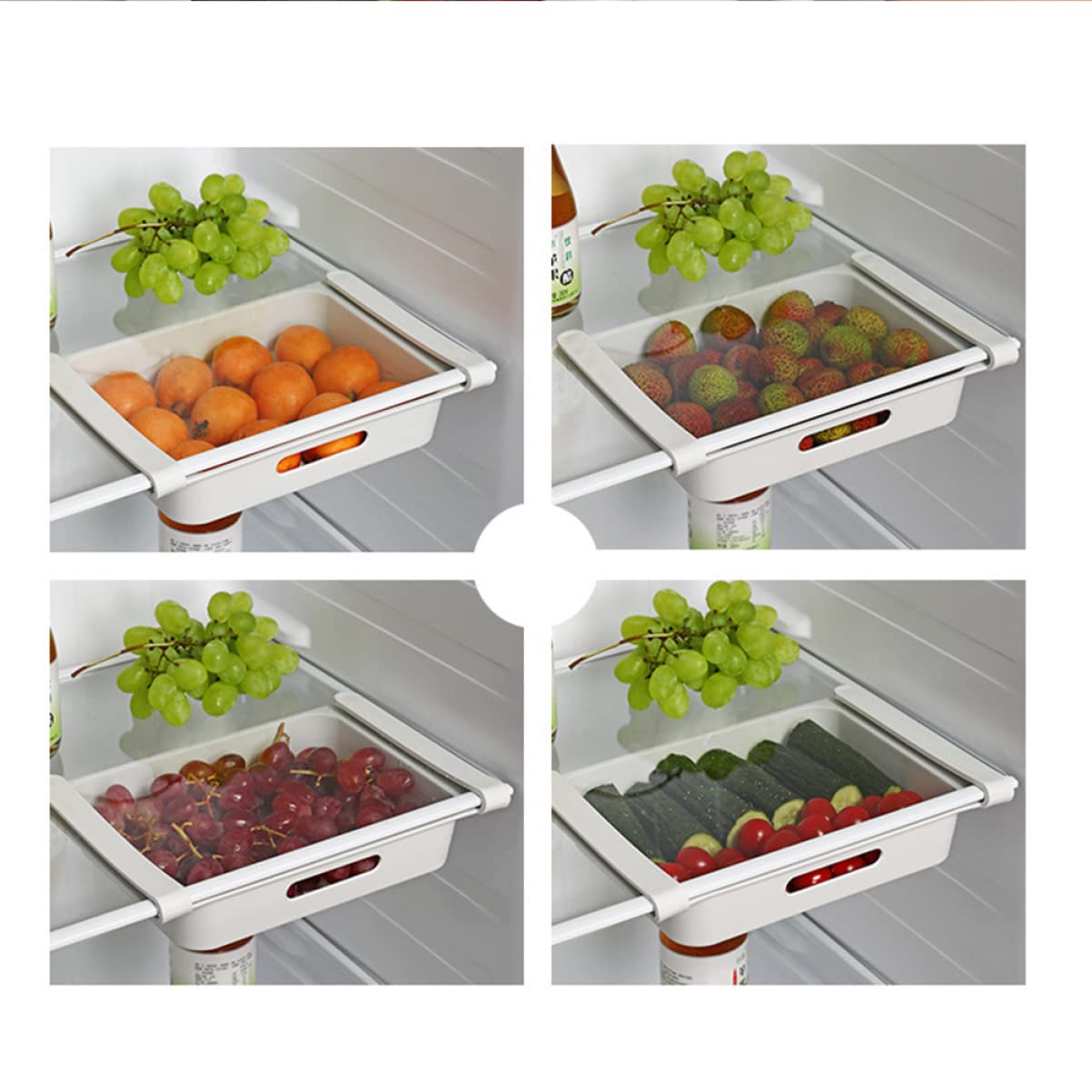 4 Piezas Caja De Almacenamiento del Refrigerador Cajas Organizadoras Cajones Huevo Bandeja De Almacenamiento
