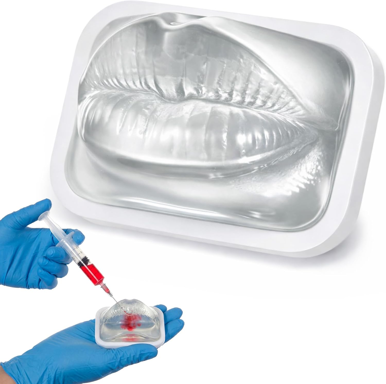 Wenqik Transparent Facial Injection Lip Model, Lip Filler Injection Practice Model Mannequin for Micro Plastic Enhancement Training Beautician Teaching, Medical Student Learning, Doctor, Cosmetologist
