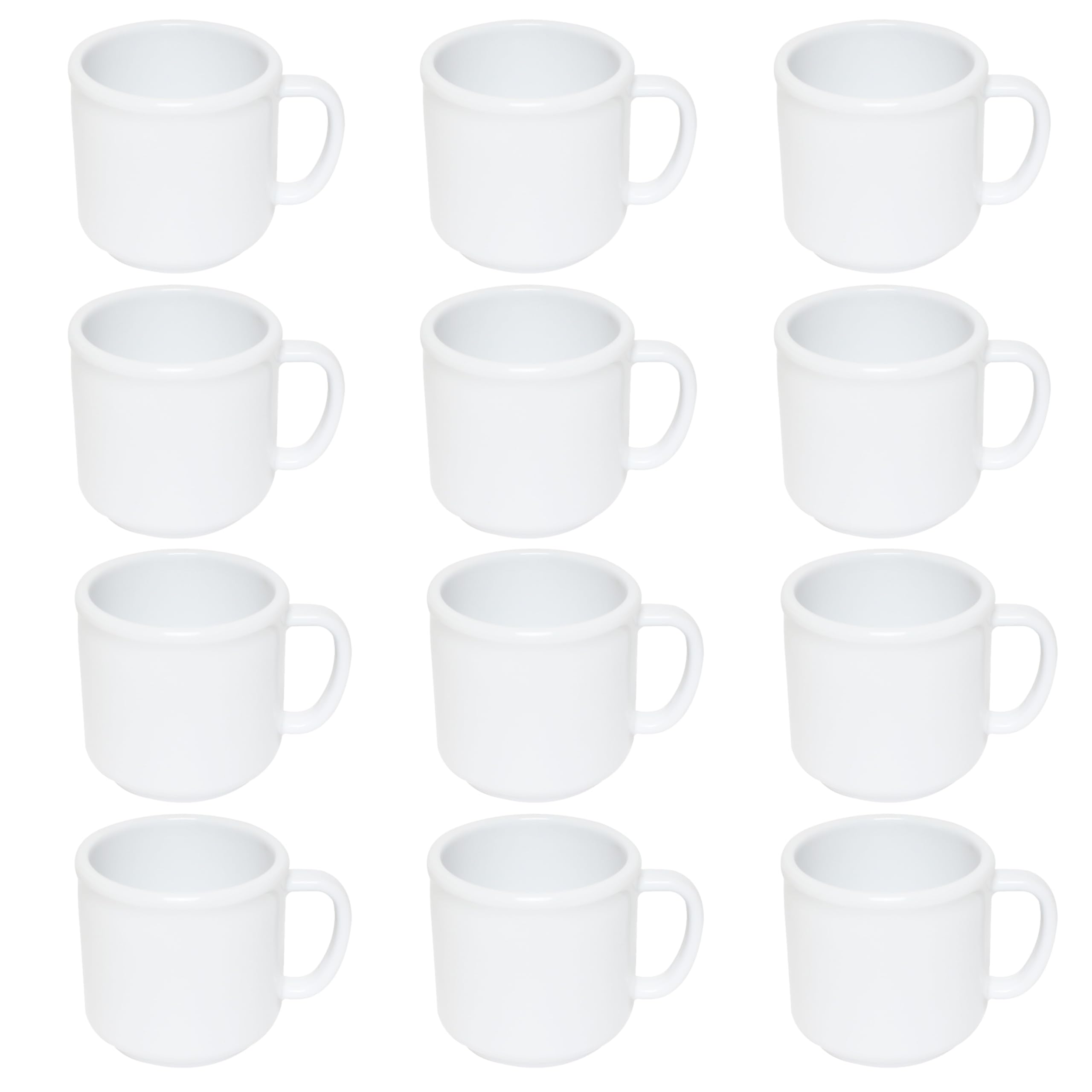 Amazon.com: TrueCraftware- 10 oz Mug Melamine White Color Set of 12-  Dishwasher Safe Break-Resistant Coffee Cup Set Reusable Plastic Cup for  Latte Cappuccino Cocoa Hot Tea Mocha Home Cafe Restaurants : Home
