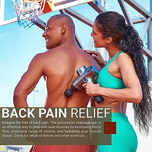 Massage Gun Massager Back Pain - Muscle Massage Gun - Deep Tissue Percussion Massager Gun For Athletes, Body, Back, Neck - Percussive Massage Gun - Fascia Gun - 8 Massage Heads 20 Speeds Power Motor #TOP5