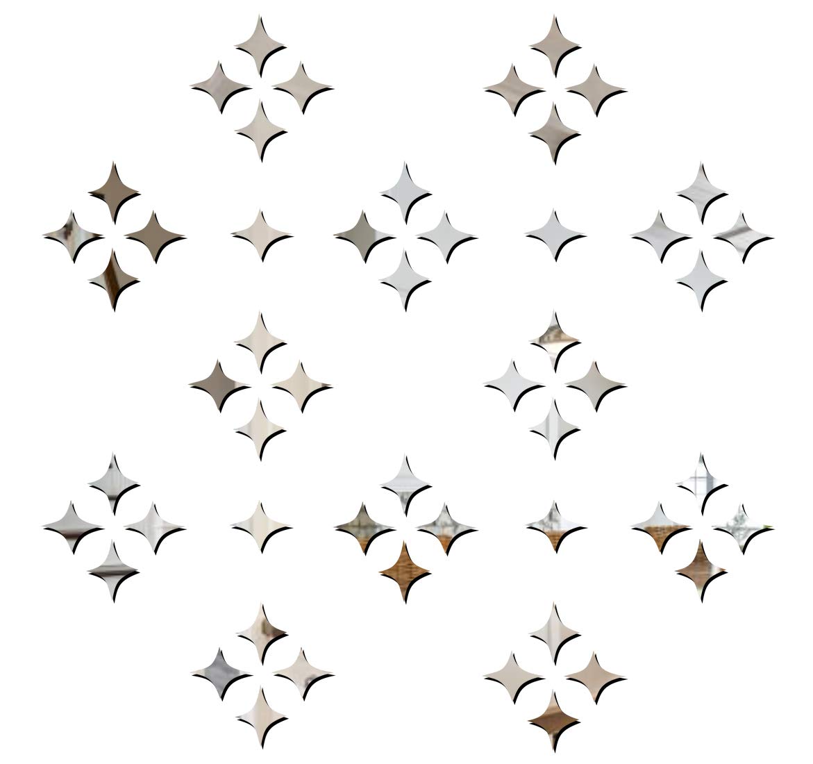 Walltech 50 Star Silver 3D Mirror Acrylic Wall Sticker (B08FDYL316) Amazon Price History, Amazon Price Tracker