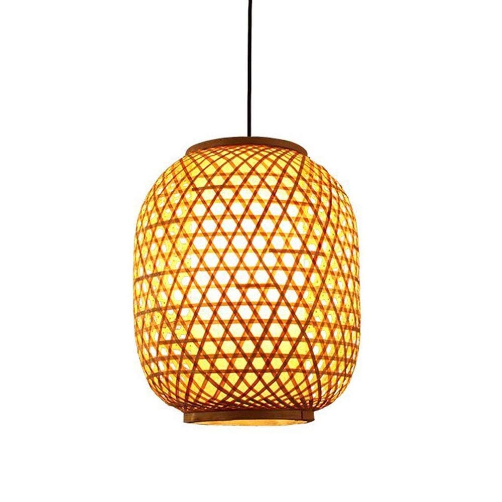 Lustre en bambou résistant pour remplacer un plafonnier, abat-jour E27 rotin