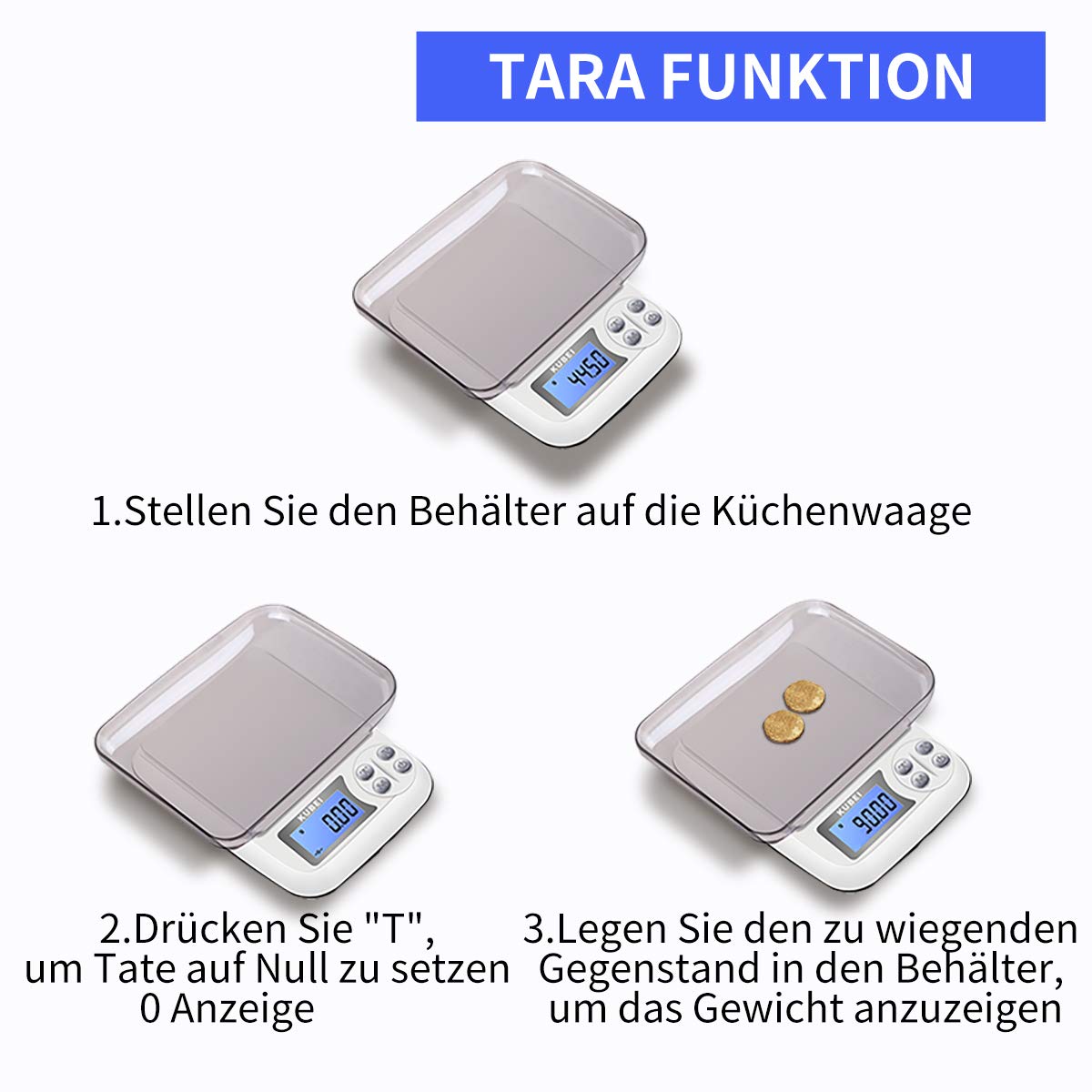 Feinwaage 1kg/0.01g USB Aufladen Digitale Küchenwaage,Hochpräzise Grammwaage Digitalwaage Briefwaage Haushaltswaage Edelstahl Wiegefläche,Perfekt um Schmuck, Münzen, Puder