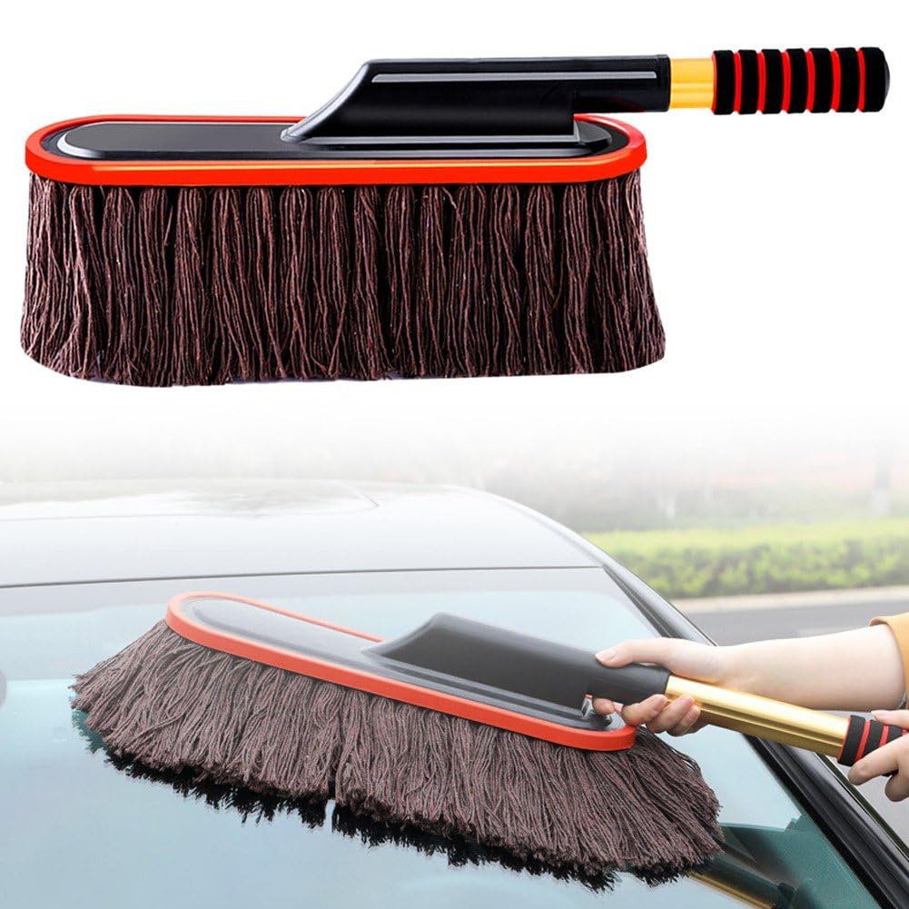 Sofezdo Car Duster Exterior Car Cleaning Dust Mop Brush Soft Microfiber Dash Duster Detail Brush Multifunctional Car Dash Brush for Trucks