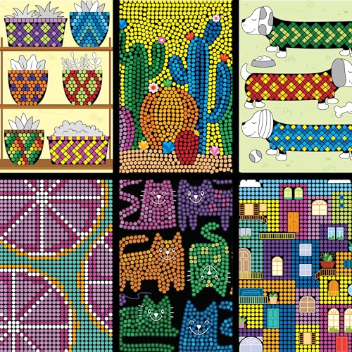 Image of Imagimake Mystery Mosaic Patterns | Paint by Numbers Kit for Adults | 30 Design Sheets & 20 Colouring Pens | Colouring Book for Stress Relief | Painting Kit for Beginners| Art Therapy kit for Adults