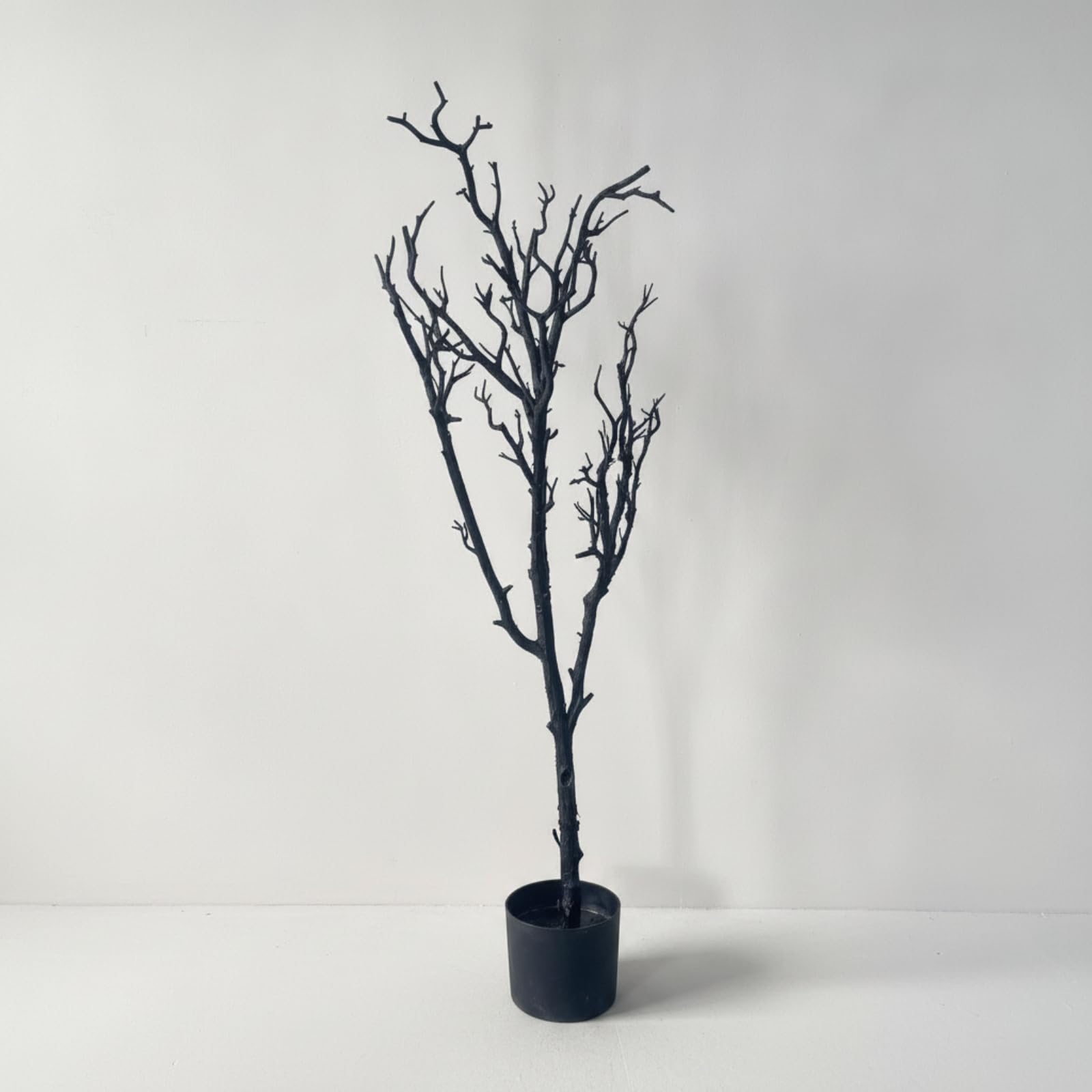 perfeclan Pot Artificial Decorativo sin Hojas de Ramas Diseño Sombrío de Otoño con Ramas Desnudas Base en Maceta para Mayor