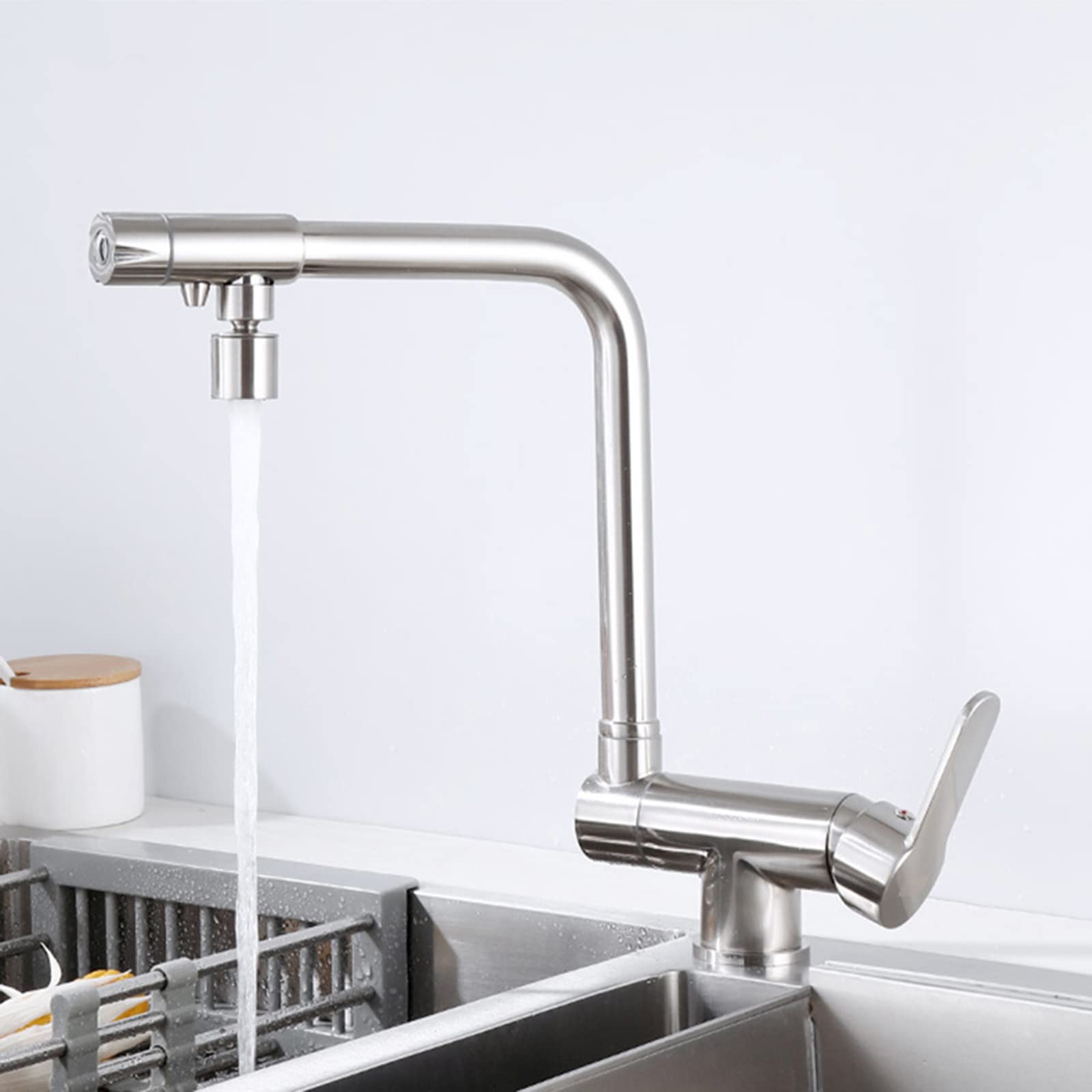 Robinet de cuisine 3 voies eau purifiée mitigeur évier potable 1 trou