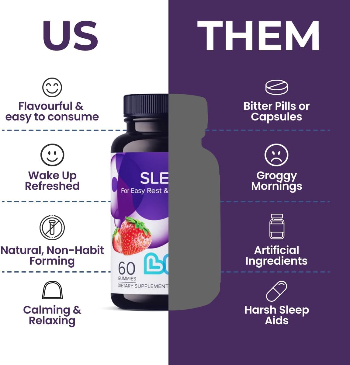LIVS Sleep Gummies with Melatonin | Deep Sleep Supplement Vegan, Gluten-Free, Non-GMO Sleeping Gummies | Natural Calm & Relaxation Support | Strawberry Flavor 5mg Melatonin Per Dose 120 Ct