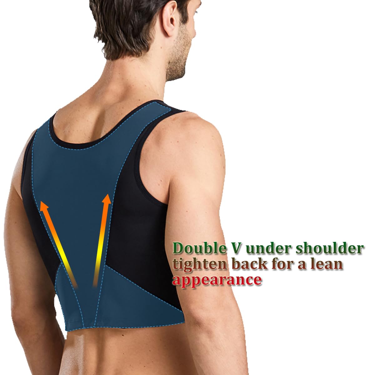 Body Shaper Chest Binder Compressione Piatta 3 File Gilet Busto Corsetto Senza Maniche per Il Supporto della Schiena Riduzione Ginecomastia
