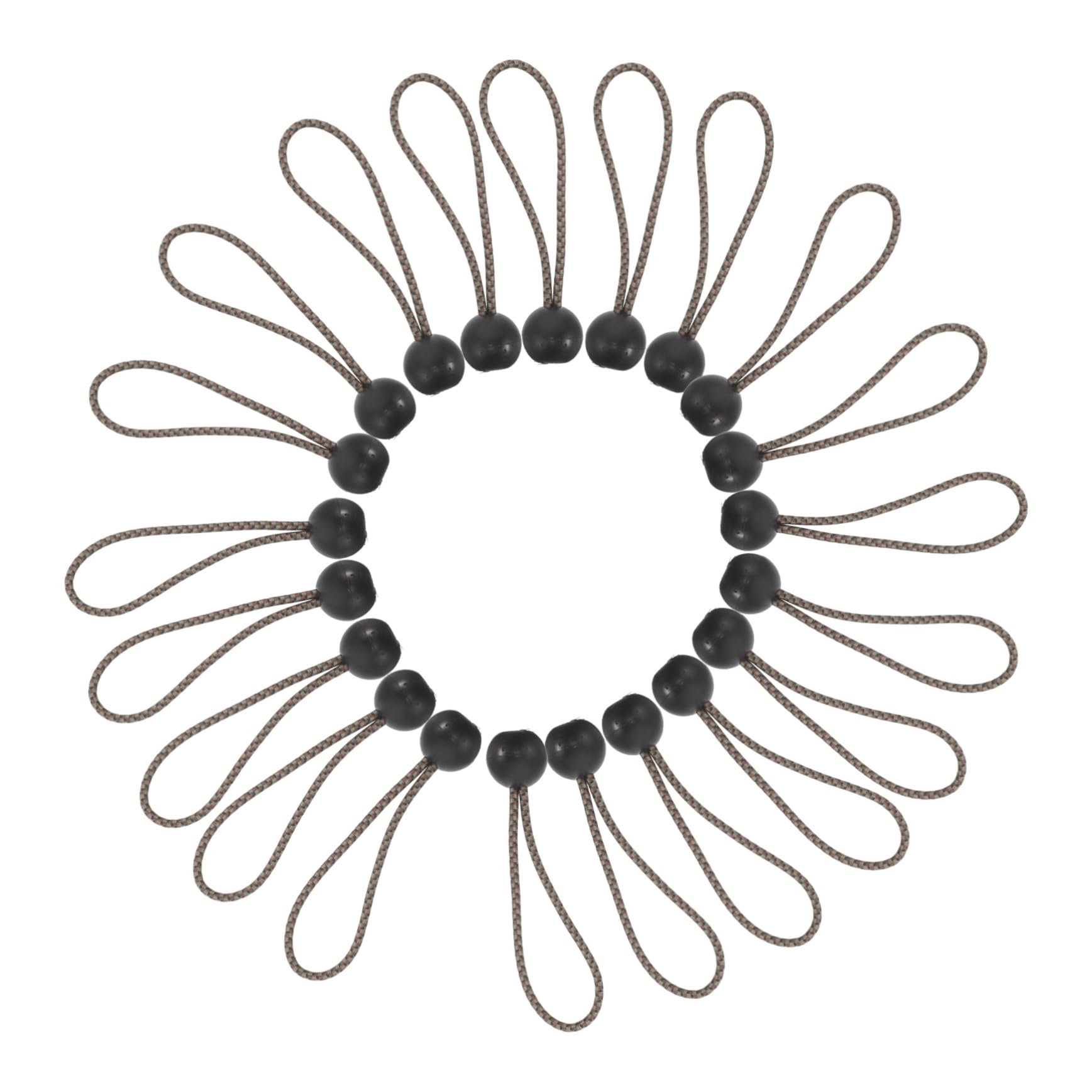 Cuerda bungee con bolas de nailon premium marrón para fijación duradera de carpas 8
