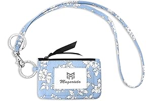 Vera Bradley Zip ID Case Lanyards For ID Badges For Women Cute Sakura Sky
