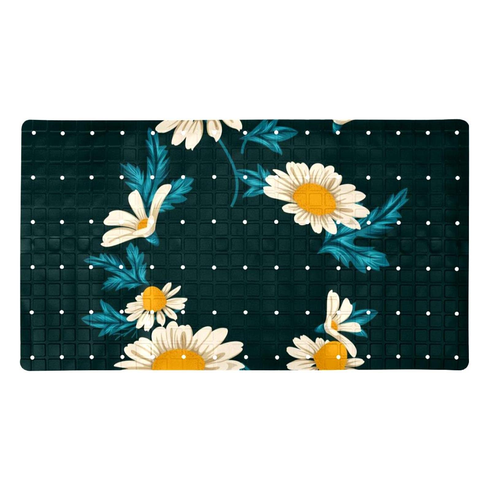 Tapis de bain antidérapant avec trous de drainage pour douche sécurisée