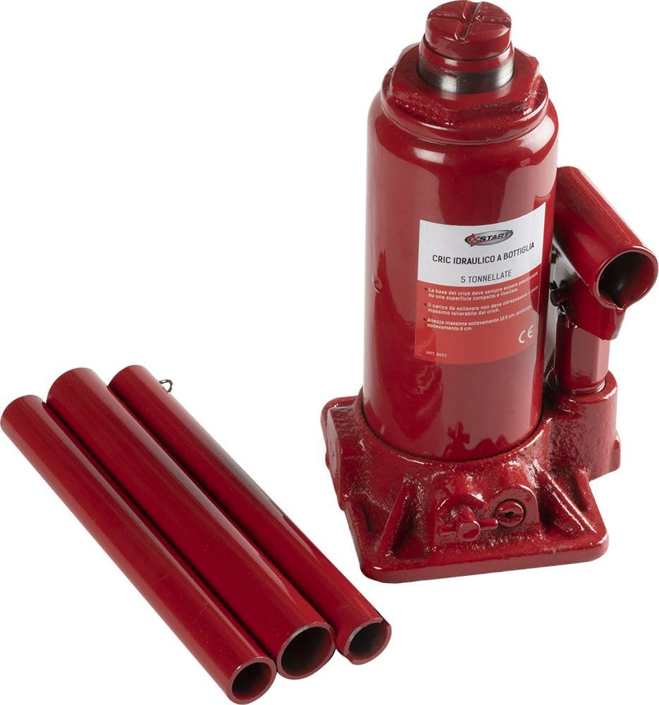 Start Bouteille hydraulique Crick 6T - Soulevable de 18,5 cm à 35,5 cm | Compact et Robuste pour Les urgences et la Maintenance