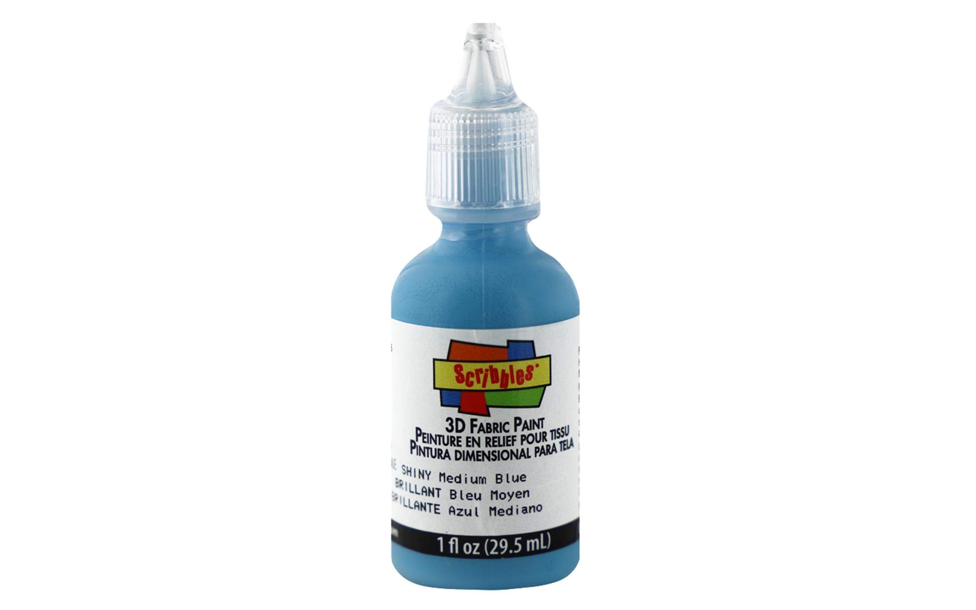 Scribbles 3D Fabric Paint 1oz-Shiny - Medium Blue