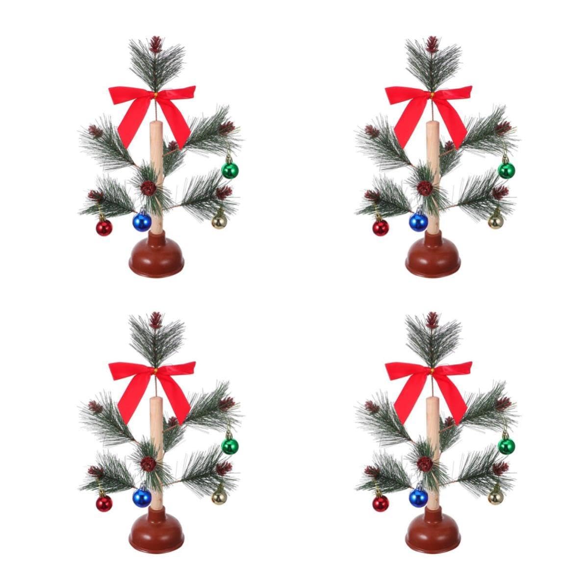 TOYANDONA 4 Piezas Árbol de Navidad Artificial Decorativo Desatascador