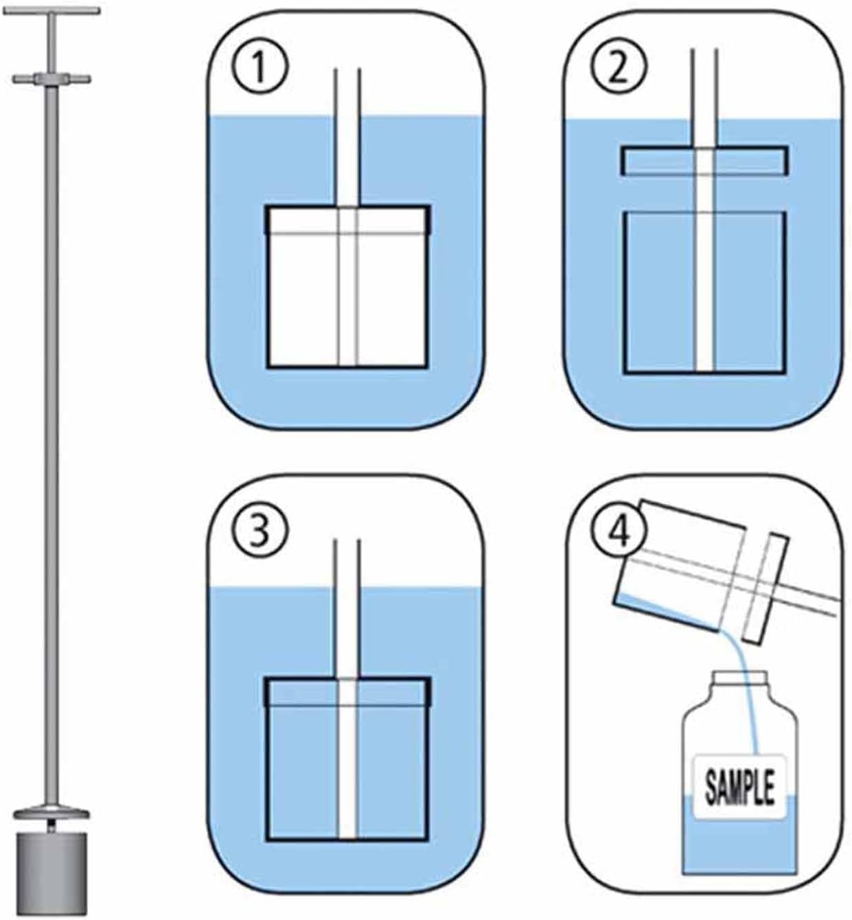 Sonda di campionamento liquido, campionatore di liquidi viscosi da 100 ml con scala, ladro di fusti in acciaio inossidabile per applicazioni di laboratorio e industriali