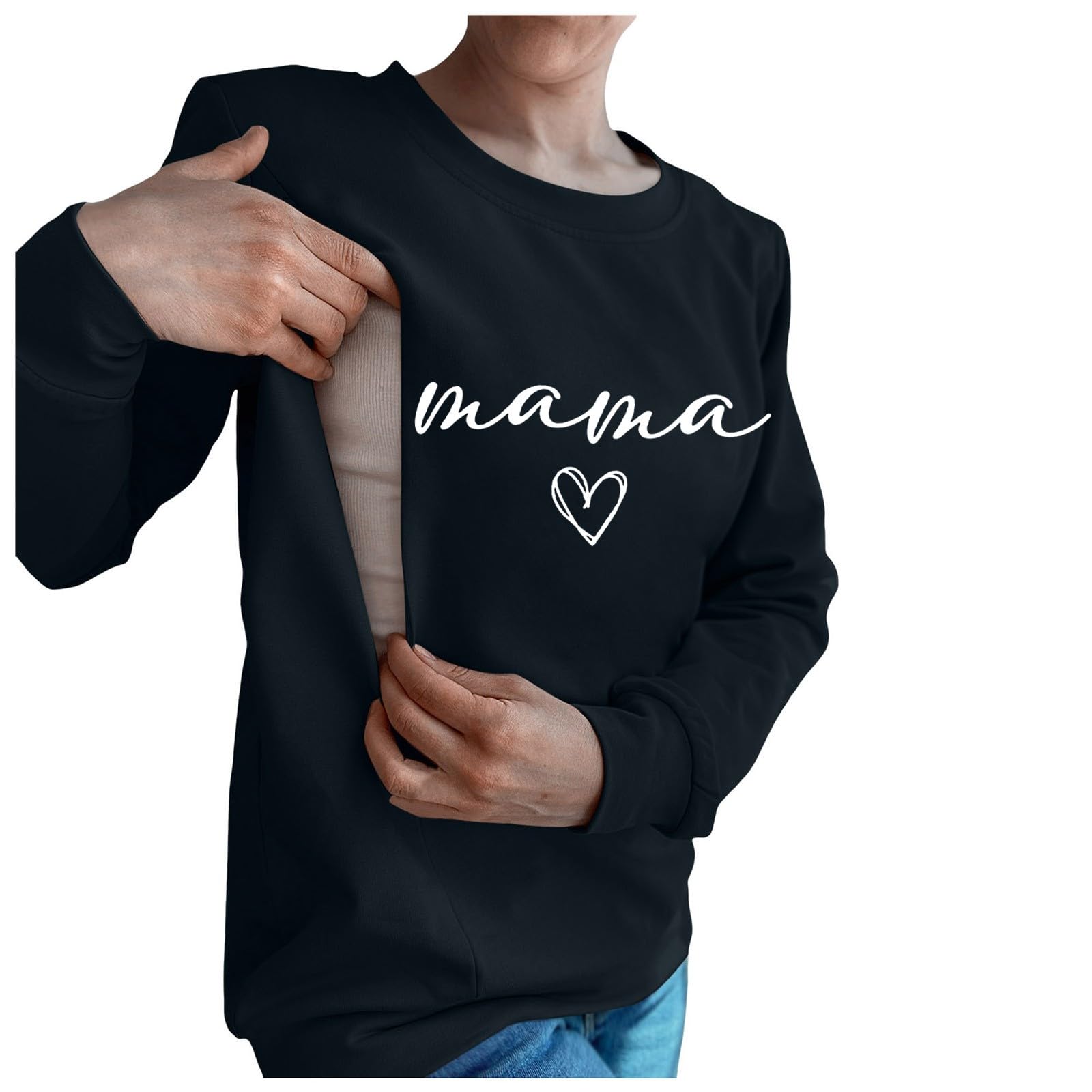 Générique Sweat-Shirt d'allaitement décontracté pour Femmes, Confortable, avec Fermeture éclair, Hauts Pull d'allaitement, Pull de Maman