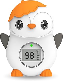 Baby Bath Thermometer Floating Toy for Infant Safety - Baby Water Thermometer for Bathtub with Auto On/Off & Temperature Warning - Bath Tub Toy Gift for Kids Newborn Mother