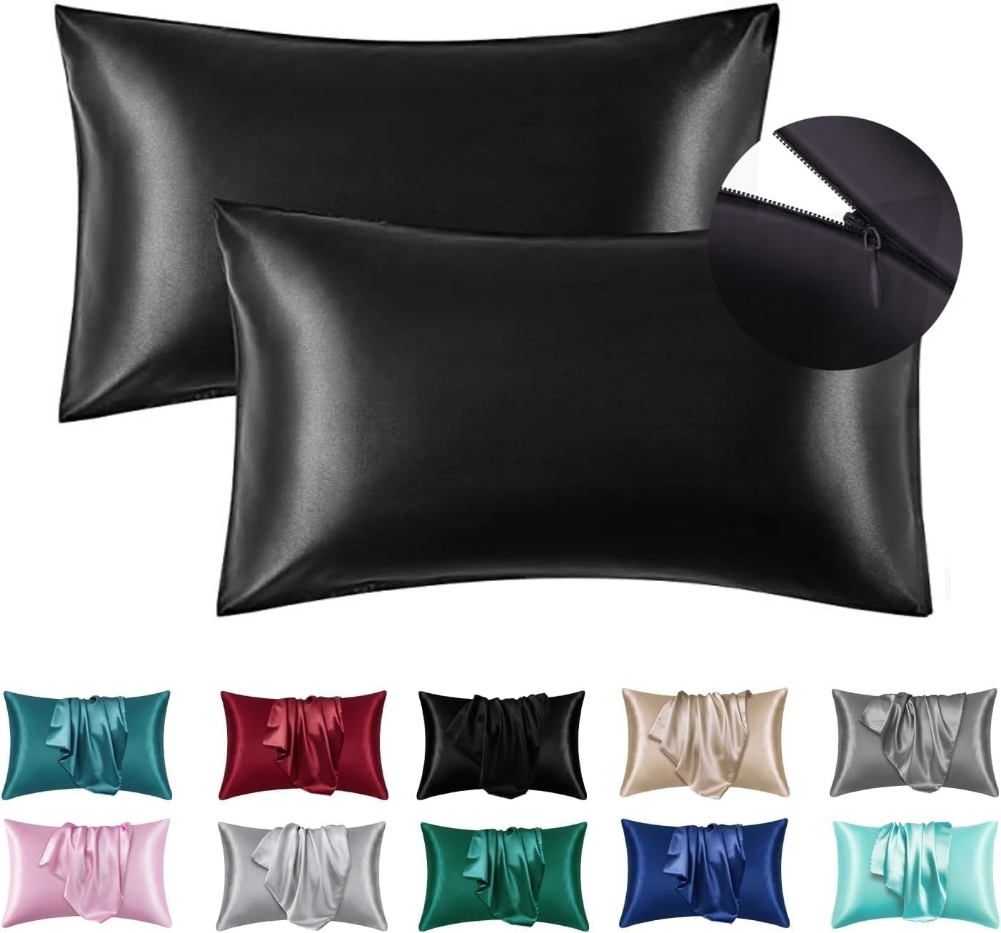 Black Satin Pillowcases