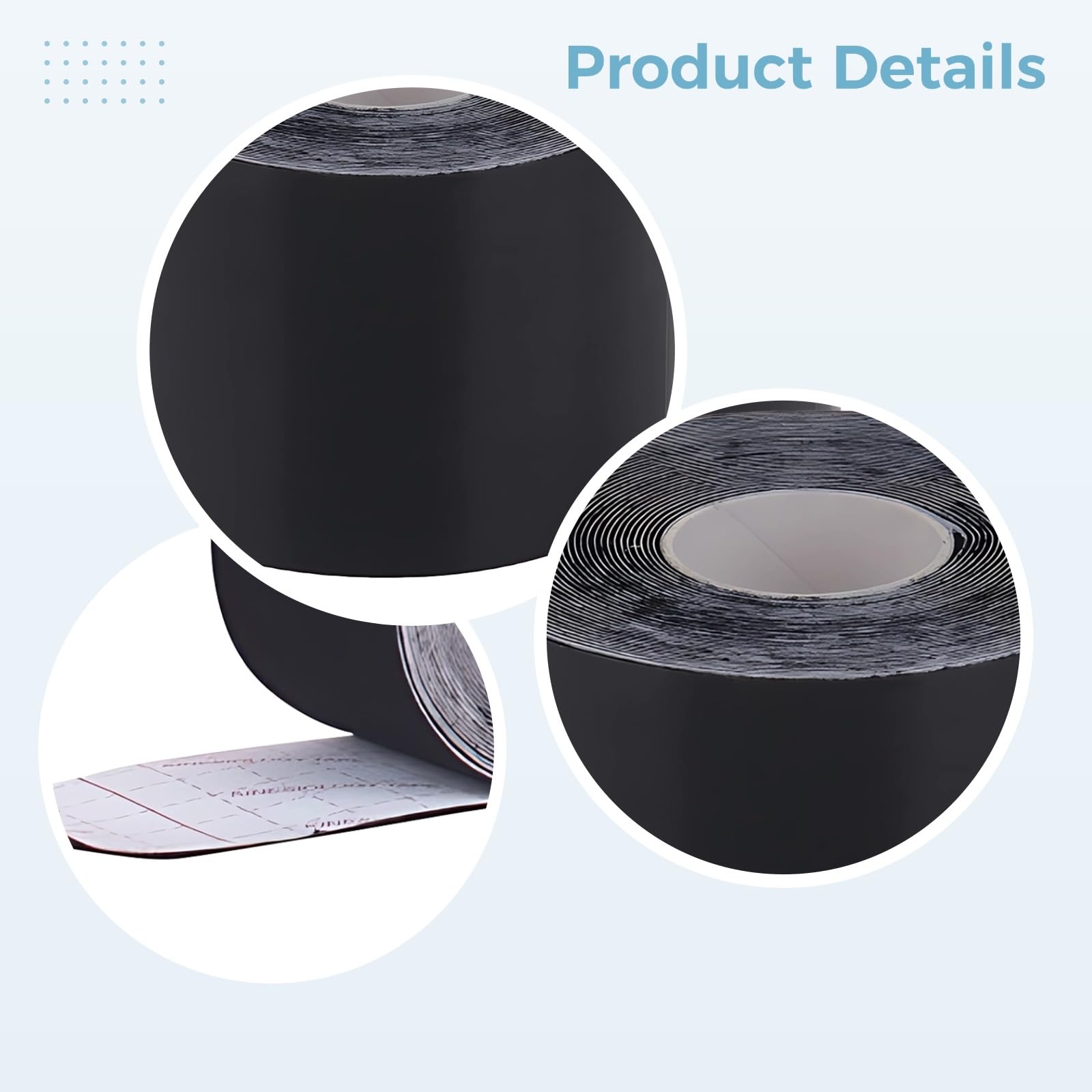 Generisch 2 Stk. Tummy Tape für Bauch und Taille, Waist Wrap für Damen, Body Shaping und Brust-Lift Tape, hautfreundlicher Bio-Kleber, 10 cm x 5 m, schwarz