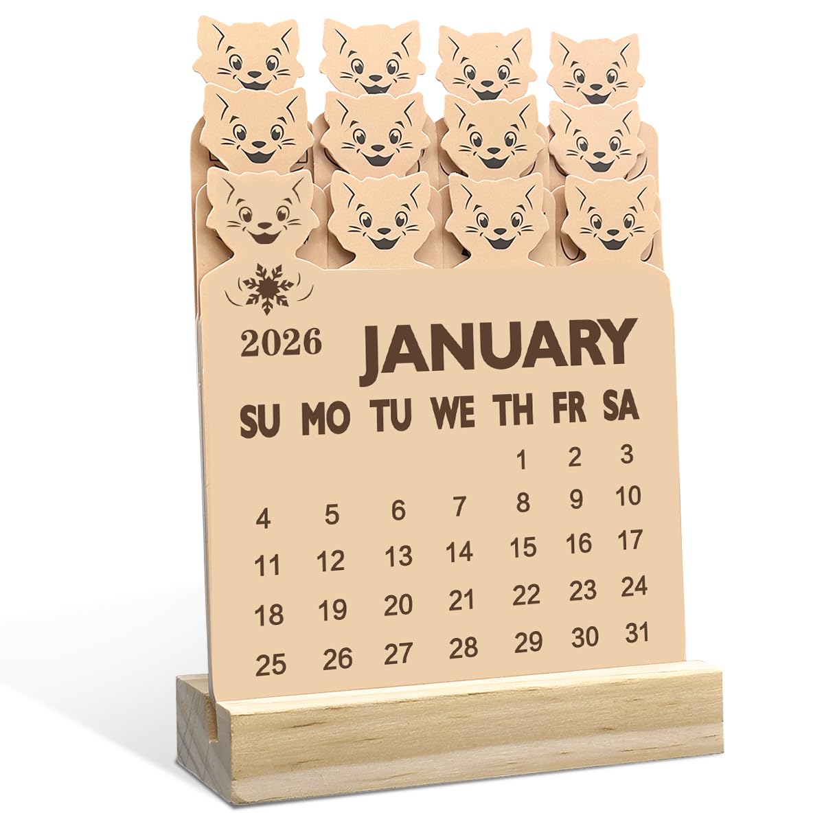 Desk Calendar 2026 Cat Kitten Mini 2026 Animal At A Glance 2026 Daily Calendar New Year Gifts for Women Cat Lover Men Mom Dad Office Desk Decor