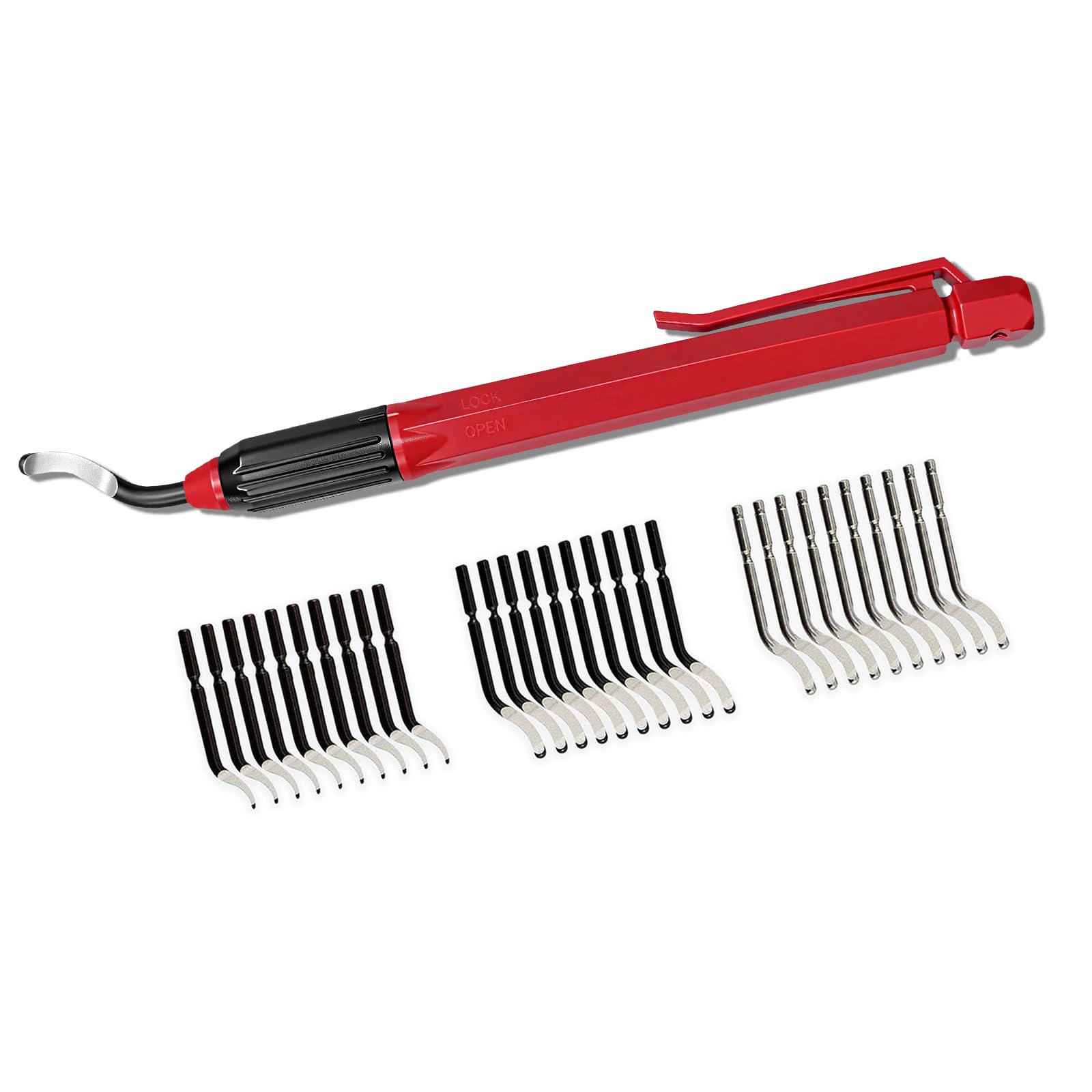 AFA Tooling - Deburring Tool with 31 High Speed Steel Swivel Blades - Works on Metal, Resin, PVC Pipes, Copper, Plastic and 3D Printed Edges -