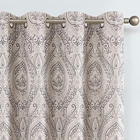 Cortinas opacas TOPICK con aislamiento térmico y diseño de flores Cover