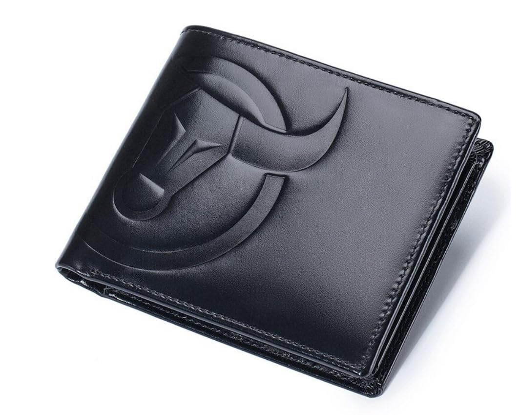 Contacts Mens Slim Wallet Genuine Leather RFID Blocking Minimalist Wallet for Men Bifold Wallet- Black…
