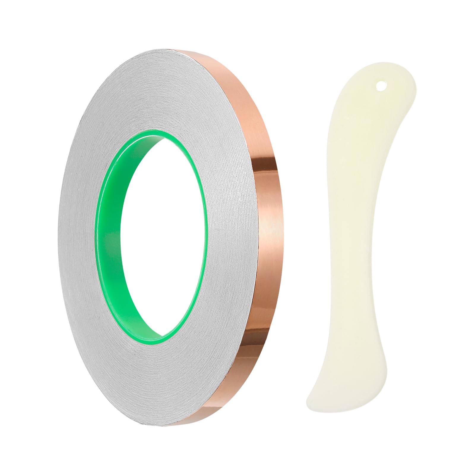PATIKIL Copper Foil Tape, (12mm x 50m, Brass) (1 Set), Double Conductive Adhesive Tape with Correction Tool, Suit for - Guitar EMI/RFI Shielding/Electrical Repairs โ image 1