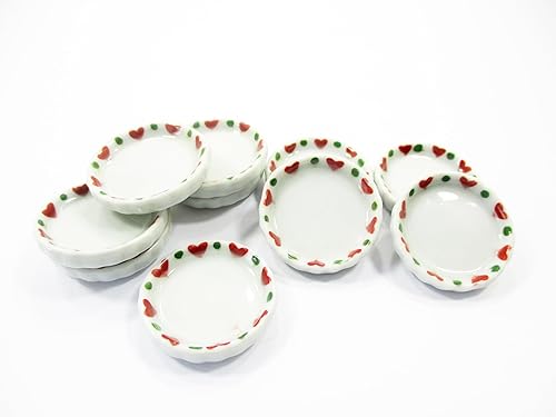 0.394x0.984 in Navidad Pan/Bandeja Placa Dollhouse Miniatura Cerámica Alimentación Suministro 12990