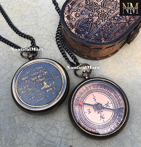 Brújula de latón personalizada con estuche de cuero miniatura 6
