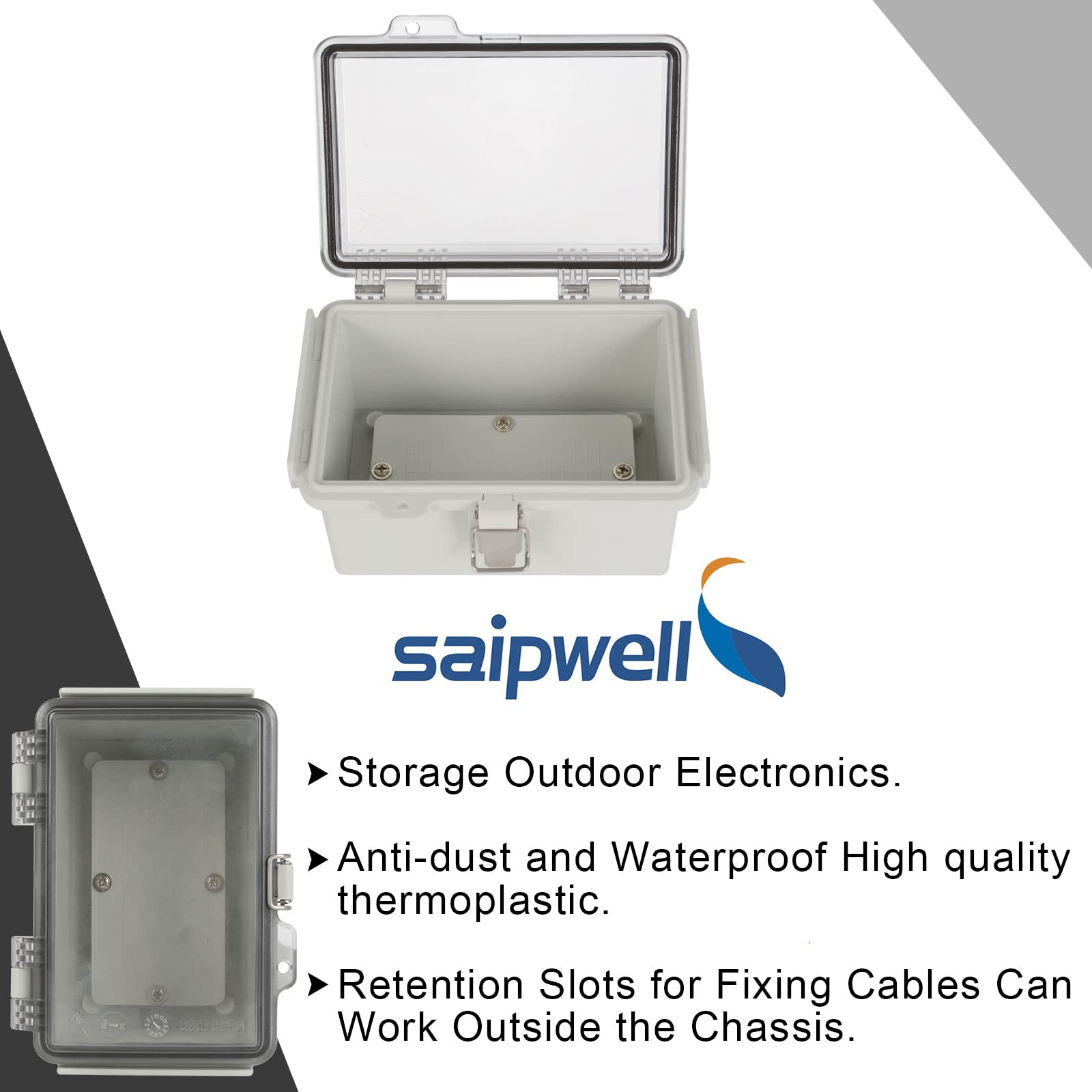 Caja De Conexiones Eléctricas IP65 - 230x150x85 Mm, ABS, Impermeable, Para Interior Y Exterior, Con Tornillos