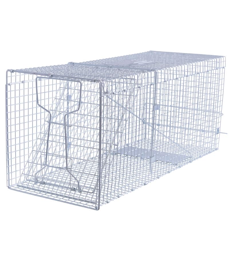 42 Galvanised Folding Urban Fox Feral Cat Trap Humane Dog Pest Control Live Catch (1)