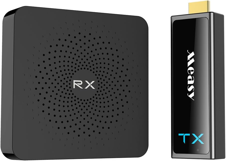 measy W2H MINI2 Wireless HD Sender Kit with Receiver and Transmitter support 60GHZ band 100ft(30m without compression for video streaming from PC to TVs projectors