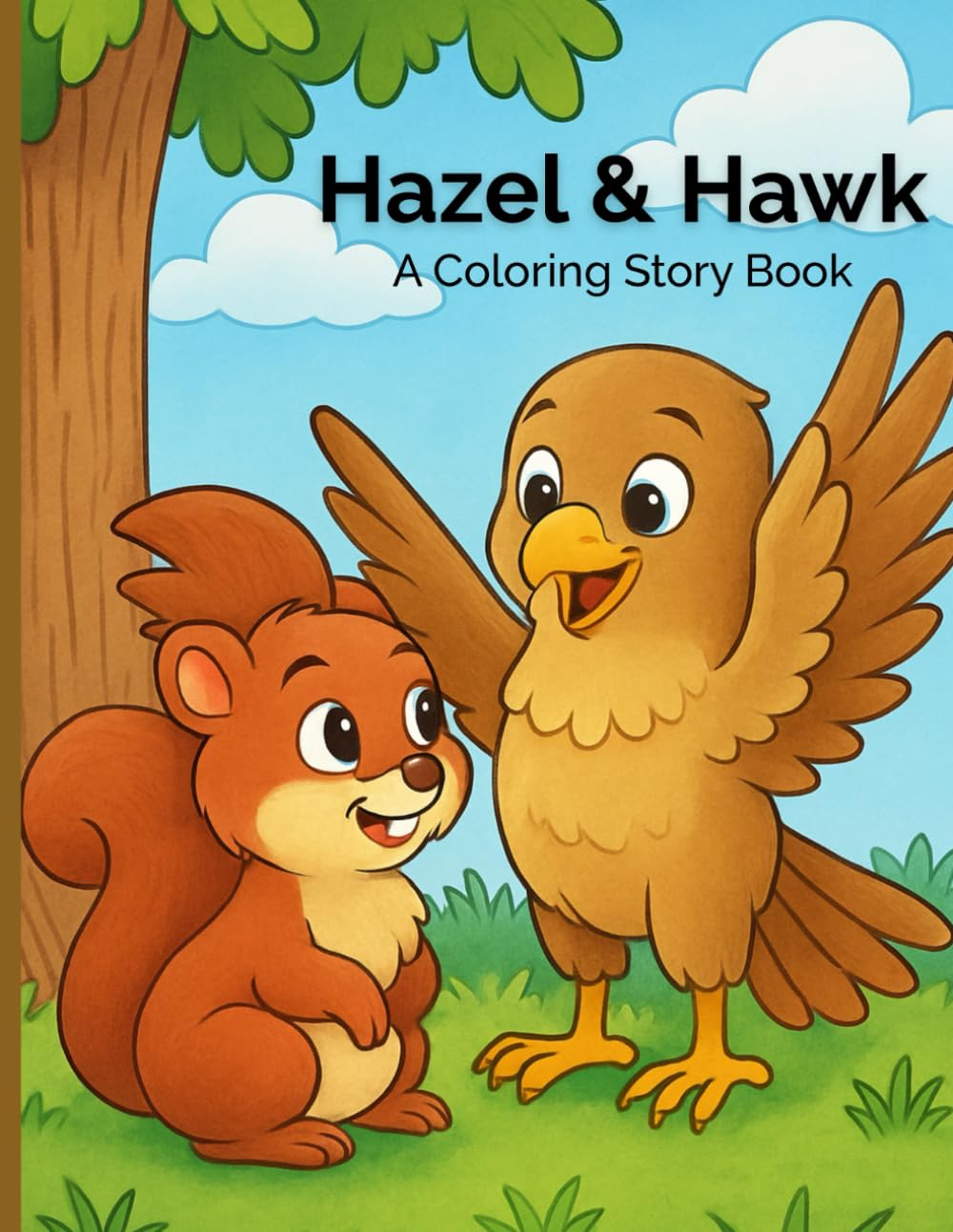 Hazel & Hawk: A Coloring Storybook About Courage, Friendship, and Trust (Forest Friends Coloring Story Books)