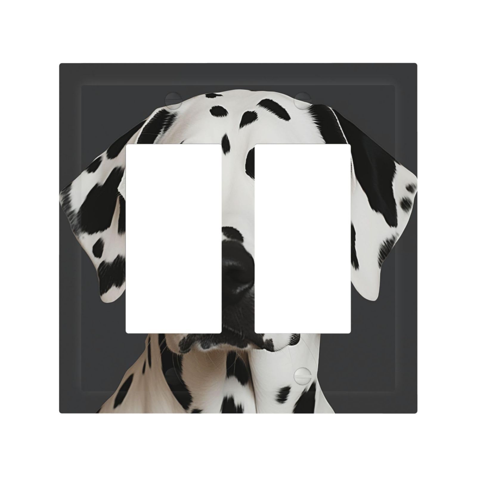 Decorator Double Toggle Light Switch Covers Dalmatian Wall Plate 2-Gang Mid Size 5" x 4.9" Double Toggle Switch Wallplate Decorative 2 Gang Wall Switch Plate Covers