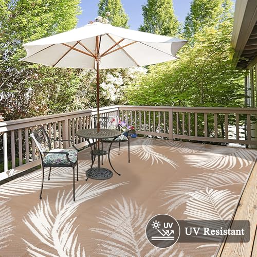 Tapis d'extérieur imperméable lavable pour cacher un sol de terrasse abîmé ou balcons - 4