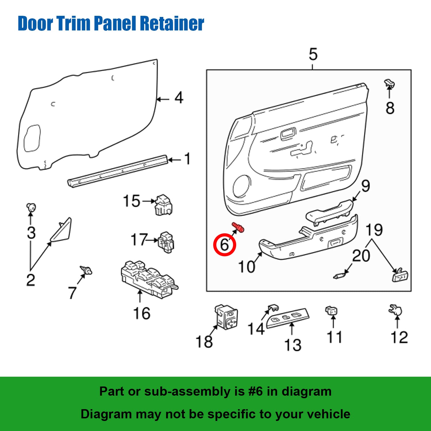 Amazon.com: OAUTOO 50pcs Front Door Trim Panel Retainer Clip 67771