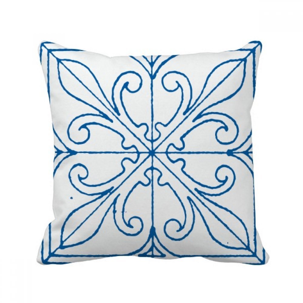 Coussin motif Talavera bleu 40x40 cm avec finition soignée pour décoration haut de gamme