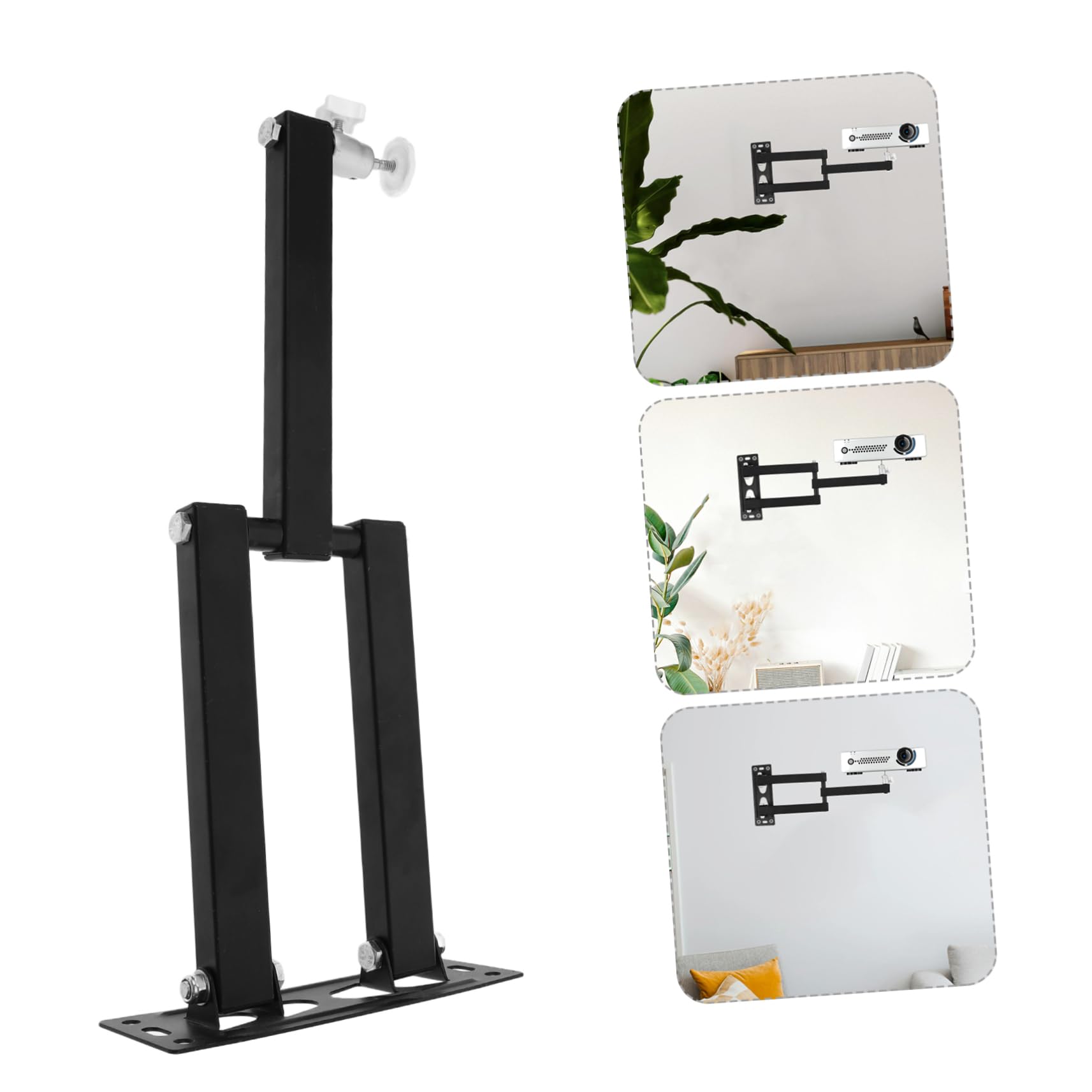 Veemoon Soporte de Proyector de Pared Ajustable en Aleación de Aluminio Gancho para Colgar y Ahorro de Espacio Adecuado para Dormitorio y Uso Junto Cama