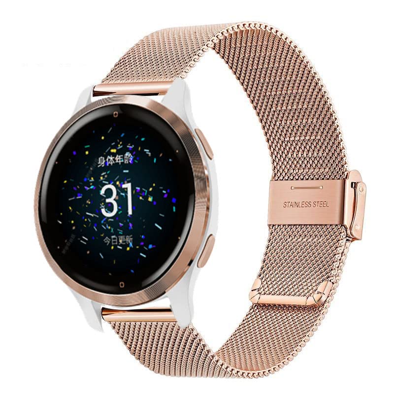 Correa de acero inoxidable compatible con Garmin Vivoactive 4S 4 y 3 4
