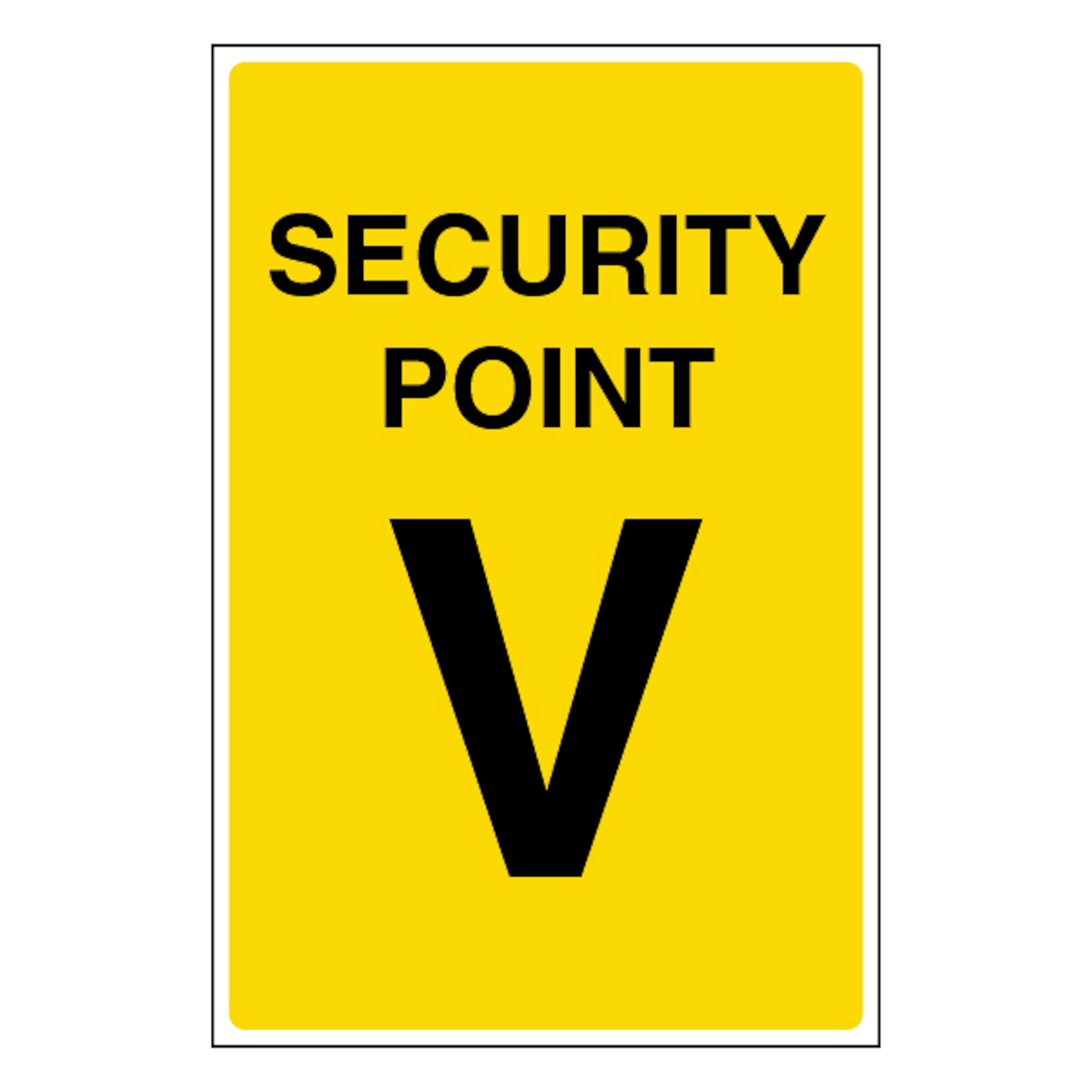 V Safety Security Point V 200 x 300mm - 3mm Aluminium Composite